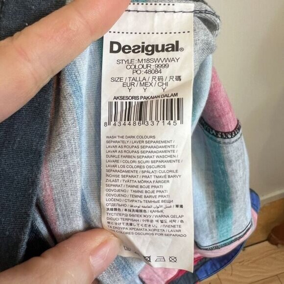 Desigual Women 38 Tammy Bright Vibrant Retro Jersey Knee Length Sleeveless Dress - Picture 14 of 16